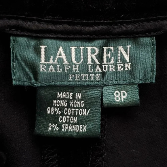 Ralph Lauren Black Velvet Straight Leg Trouser Pants- Petite - Picture 3 of 4